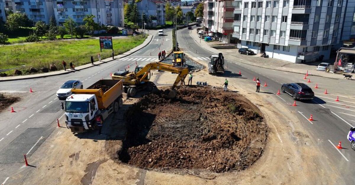 Ordu Büyükşehir Belediyesinden kavşak çalışması